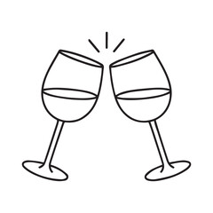 two glasses of champagne vector