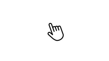 Hand Click Icon Animation. Finger touch gesture animation. Finger touch gesture animation. - Powered by Adobe