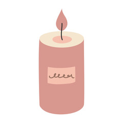Modern Aesthetic candle. Vector graphic element