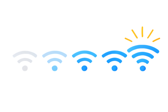 Boosting WiFi signal strength icons for seamless connectivity and optimal online experience anywhere anytime for your innovative tech project