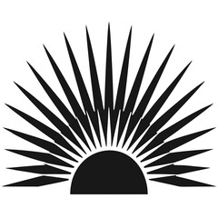 Sunbeam Rays vector clean black silhouette design white background
