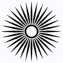 Sunbeam Rays vector clean black silhouette design white background