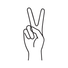 hand sign vector illustration line art