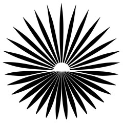 Sunbeam Rays vector clean black silhouette design white background