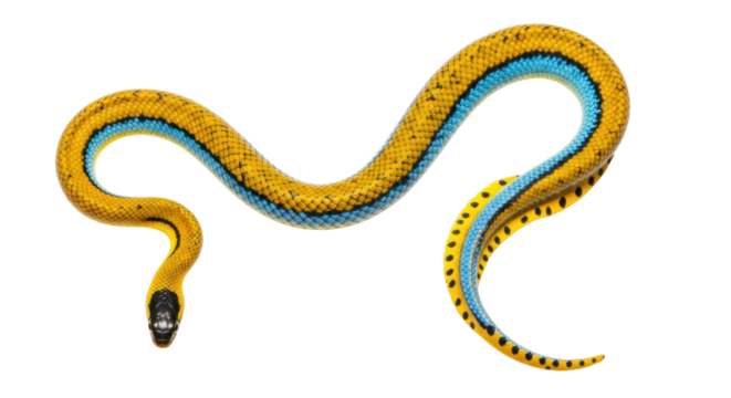 Isolated Rainbow snake on a seamless background for educational wildlife animal photography