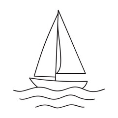 yacht line art vector