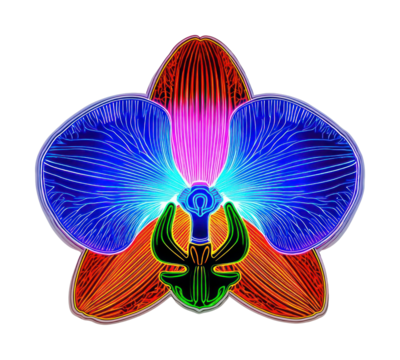 PNG Vibrant neon orchid illustration