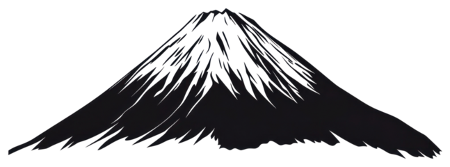 PNG Mount Fuji minimalist mountain black.
