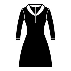 Sweater dress vector clean black silhouette design white background