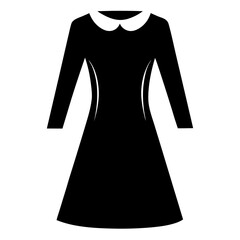 Sweater dress vector clean black silhouette design white background