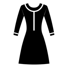 Sweater dress vector clean black silhouette design white background