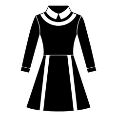 Sweater dress vector clean black silhouette design white background