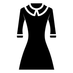 Sweater dress vector clean black silhouette design white background