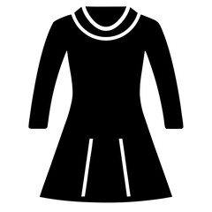 Sweater dress vector clean black silhouette design white background