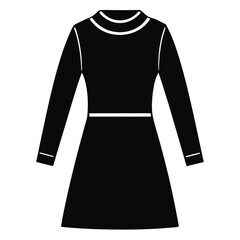Sweater dress vector clean black silhouette design white background
