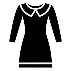 Sweater dress vector clean black silhouette design white background