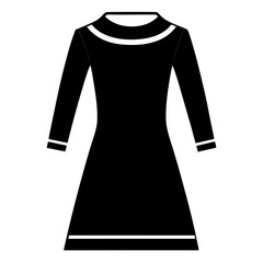 Sweater dress vector clean black silhouette design white background