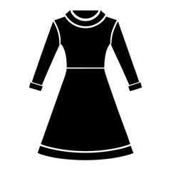 Sweater dress vector clean black silhouette design white background