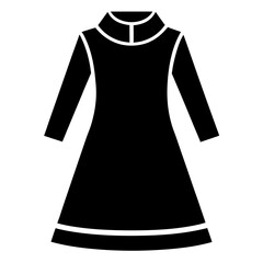 Sweater dress vector clean black silhouette design white background