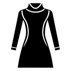 Sweater dress vector clean black silhouette design white background