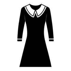 Sweater dress vector clean black silhouette design white background