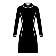 Sweater dress vector clean black silhouette design white background
