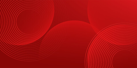 White circle geometric red abstract background. vector