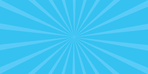 Pop art halftone background. Comic starburst pattern. Blue banner with star speech bubble. Vintage duotone texture. Gradient wow design. Cartoon superhero print. Vector illustration.