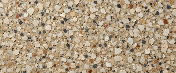 Fototapeta premium High-Resolution Pebble Stone Texture Background with Natural Beige, White, and Gray Gravel for Flooring, Wall Design, and Decorative Surfaces
