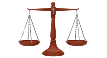 Isolated Scales of Justice, vintage balance scale symbol of law and fairness, impartiality