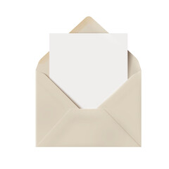 Beige envelope with paper blank greeting card or letter © arturaliev