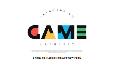 Colors font alphabet letters. Modern logo typography. Color creative art typographic design. Festive letter set for rainbow logo, headline, color cover title, joy monogram. Isolated vector typeset

