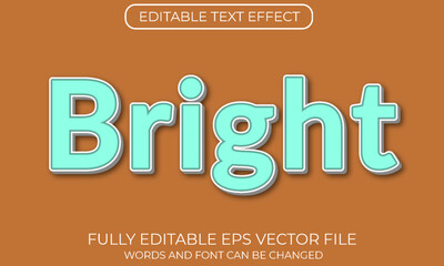 Bright editable text effect