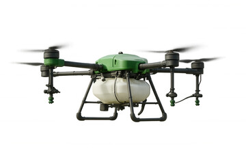 Agricultural drone technology spraying crops. Smart farming uav applying liquid over fields, precision agriculture concept