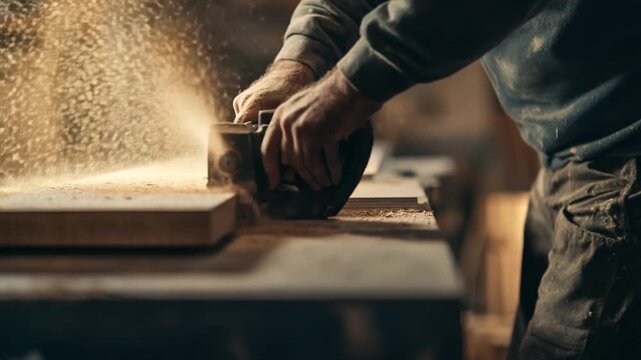 Craftsman Sanding Wood - A Detailed Look at Woodworking Techniques.