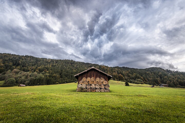 Obraz premium Alps, Mountain lake, Mountains, Lake, Wagenbrüchsee, Barmsee, Geroldsee, Germany, Krün, Bavaria
