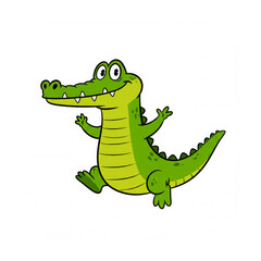 Naklejka premium Cartoon crocodile on a white background