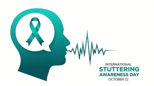 International stuttering awareness day illustration isolated on white background