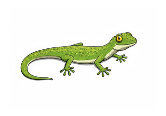 Fototapeta premium Cartoon lizard on a white background