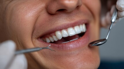 Dental check-up action dental office medical content indoor environment close-up view oral health concept