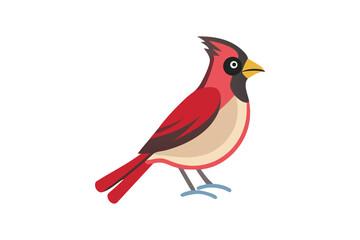 Fototapeta premium A colorful illustration of a northern cardinal perched gracefully on a branch