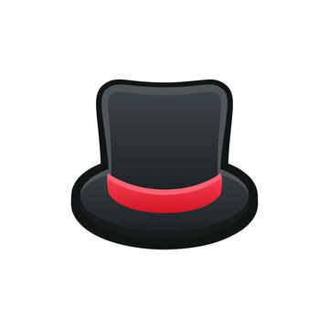 Isolated flat 3d Magician Hat icon for game, interface, sticker, app. The sign in a cartoon style for match 3, arcade, rpg. The Magic sprite for craft element in hyper casual mobile game.