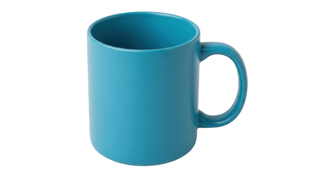 Isolated blue mug perfect for coffee, tea or any beverage, studio shot, minimalist style