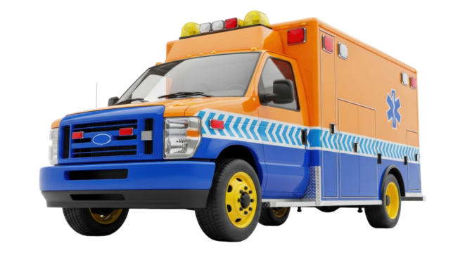 Isolated Ambulance on a Seamless Backdrop, Ready for Medical Transport, Emergency Care