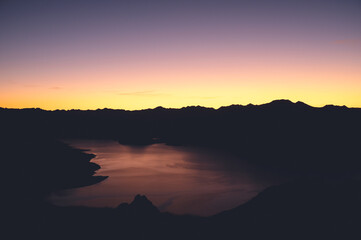 Sunrise Over Lake Hawea from Isthmus Peak, Wanaka, New Zealand