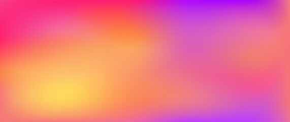 Abstract color gradient background, autumn gradation bg. Pink, yellow, red, purple pattern, blur texture. Vibrant smooth colorful poster. Futuristic style frame. Modern vector illustration