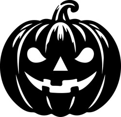 Halloween Pumpkin Face Icon – Scary Jack O’Lantern Silhouette Vector