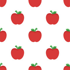 Cartoon red apple seamless pattern