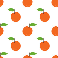 Seamless pattern with orange fruit.