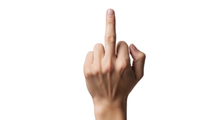 Isolated defiant hand gesture, contempt and disrespect, disapproval and rudeness